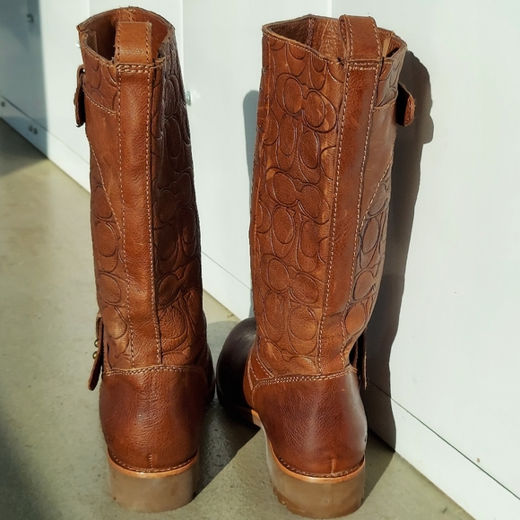 Sold Coach Virginia Brown Leather Boots - Picture 3 of 9